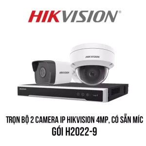 Trọn bộ 2 camera IP Hikvision 4MP [Có Sẵn Míc]