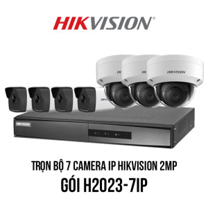 Trọn bộ 7 camera IP Hikvision 2MP giá rẻ [H2023-7IP]
