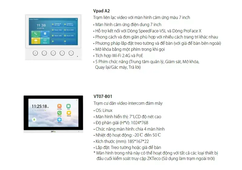 Giải Pháp Kiểm Soát Truy Cập Video Intercom Zkteco Giải Pháp Kiểm Soát Truy Cập Video Intercom Zkteco