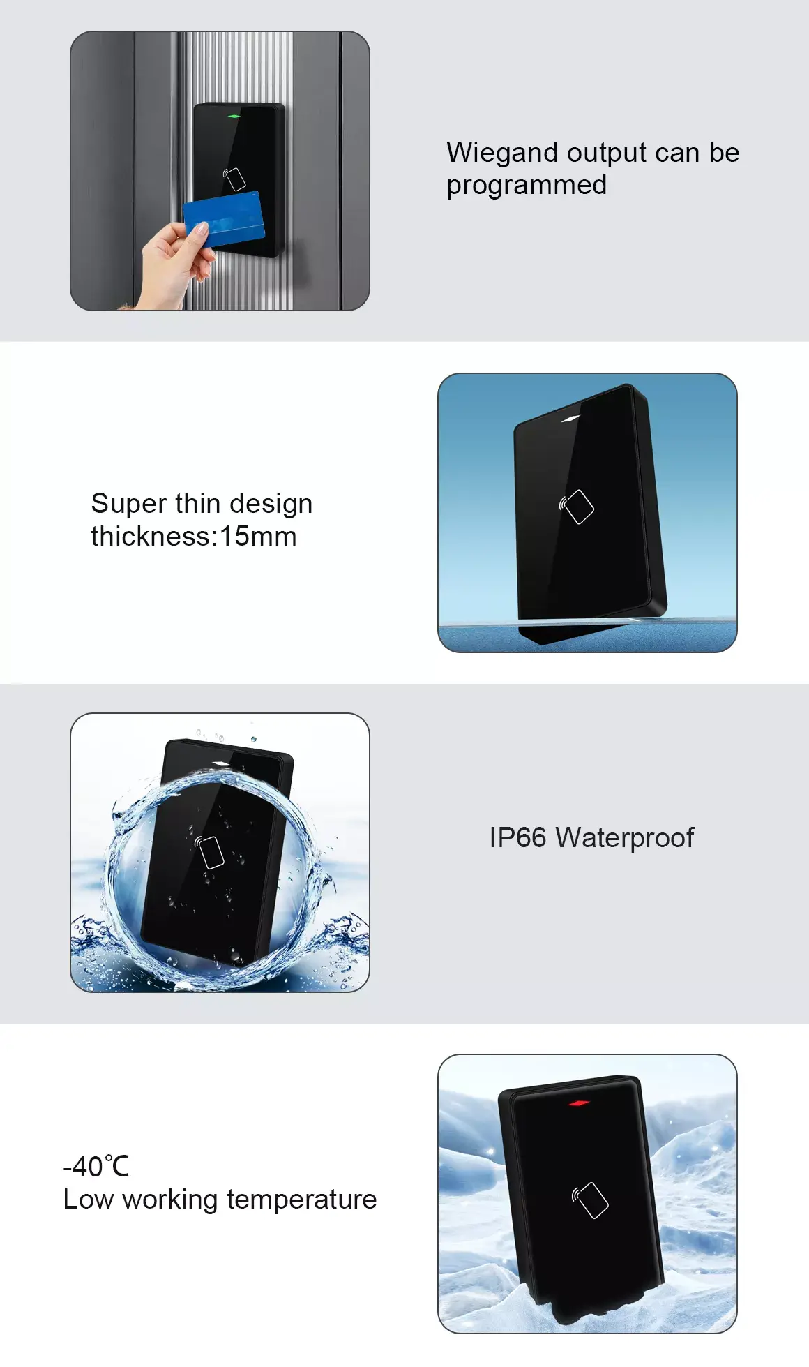 Đầu đọc phụ kiểm soát ra vào dùng thẻ từ CR5A-RX