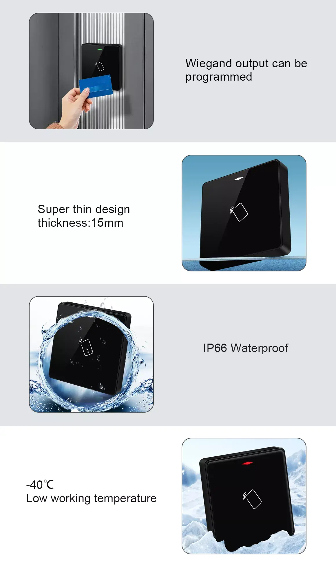 Đầu đọc phụ kiểm soát ra vào dùng thẻ từ CR6A-R