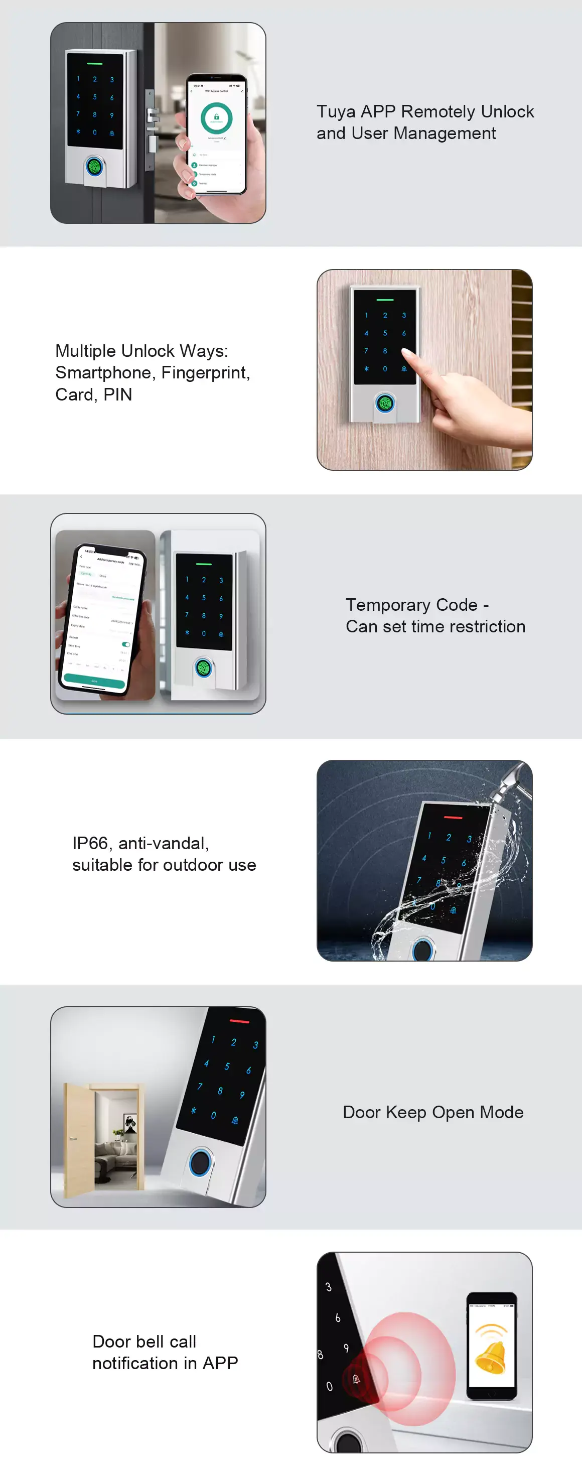 Đầu đọc kiểm soát truy cập vân tay mật khẩu và thẻ từ HF5 Wifi