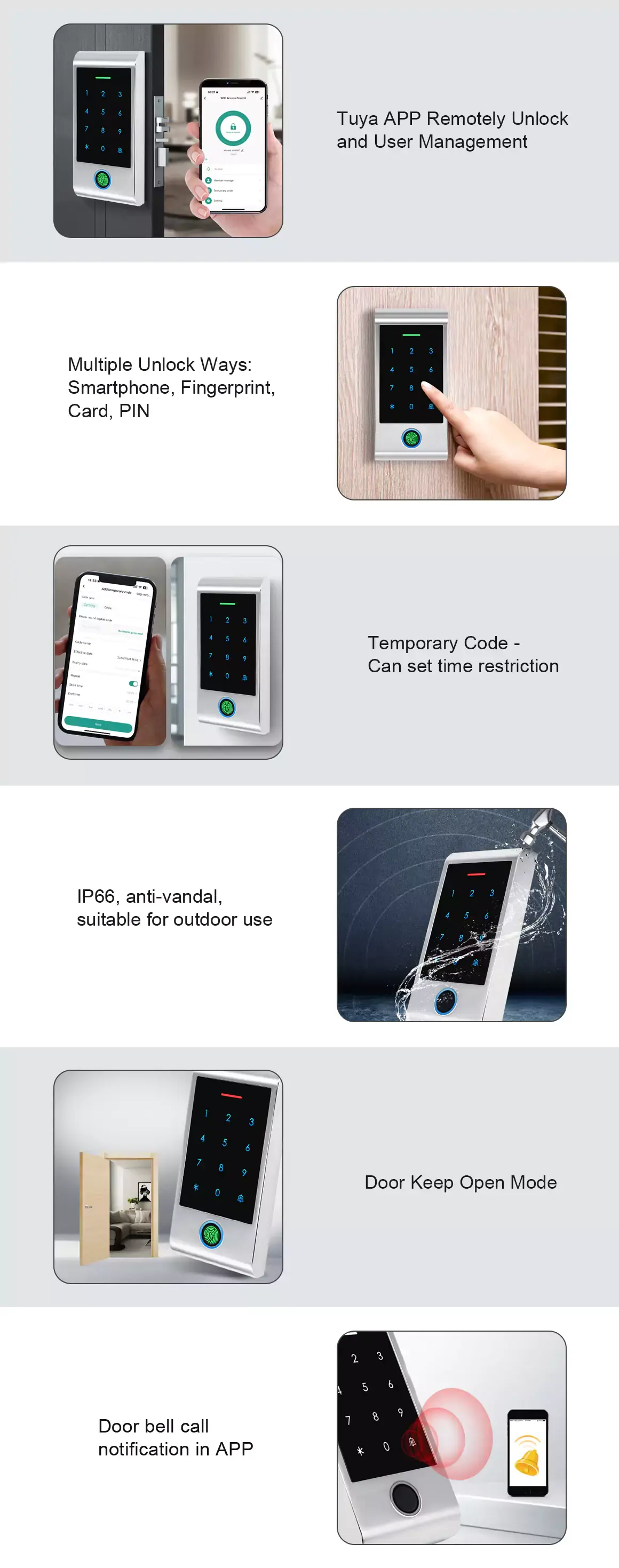 Đầu đọc kiểm soát truy cập vân tay mật khẩu và thẻ từ HF6 Wifi