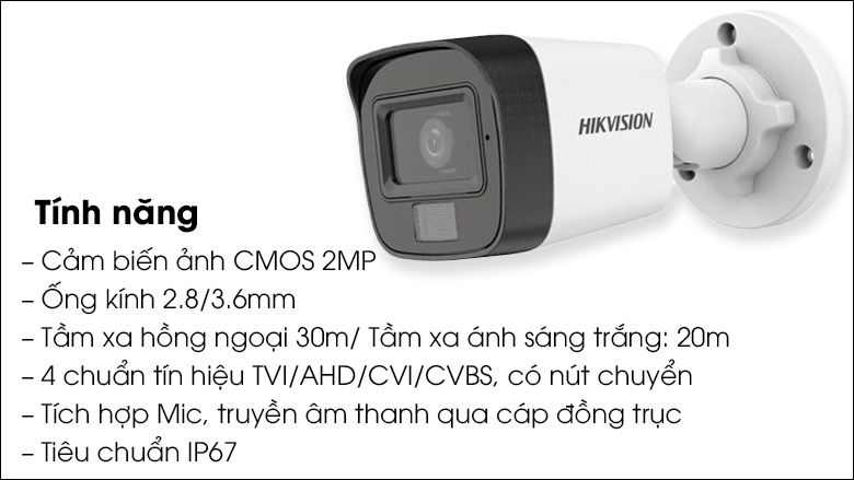 Bộ 2 Mắt Camera HIKVISION 2.0mp – Thu Tiếng3