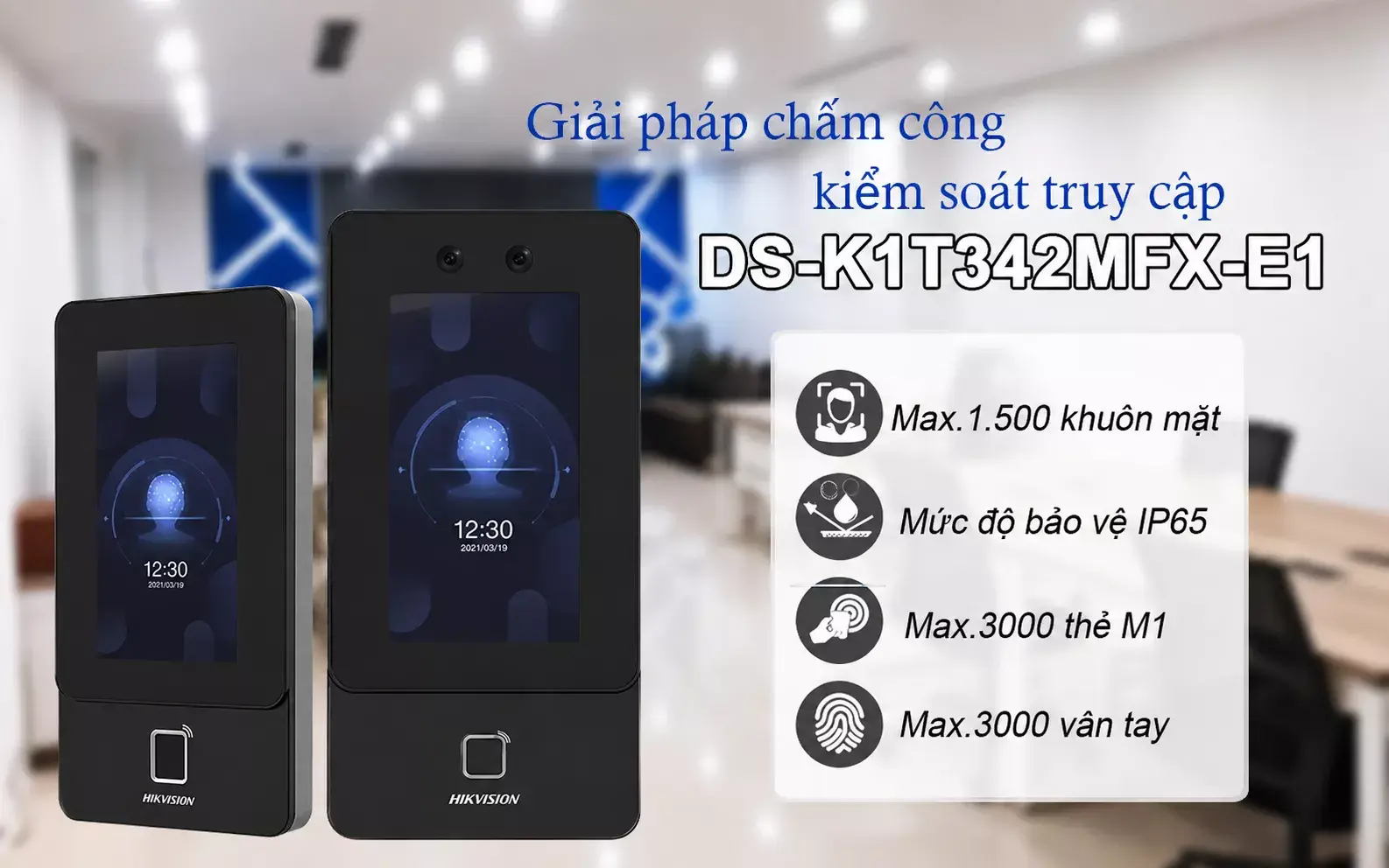 Giới thiệu về máy chấm công khuôn mặt Hikvision DS-K1T342MFX-E1