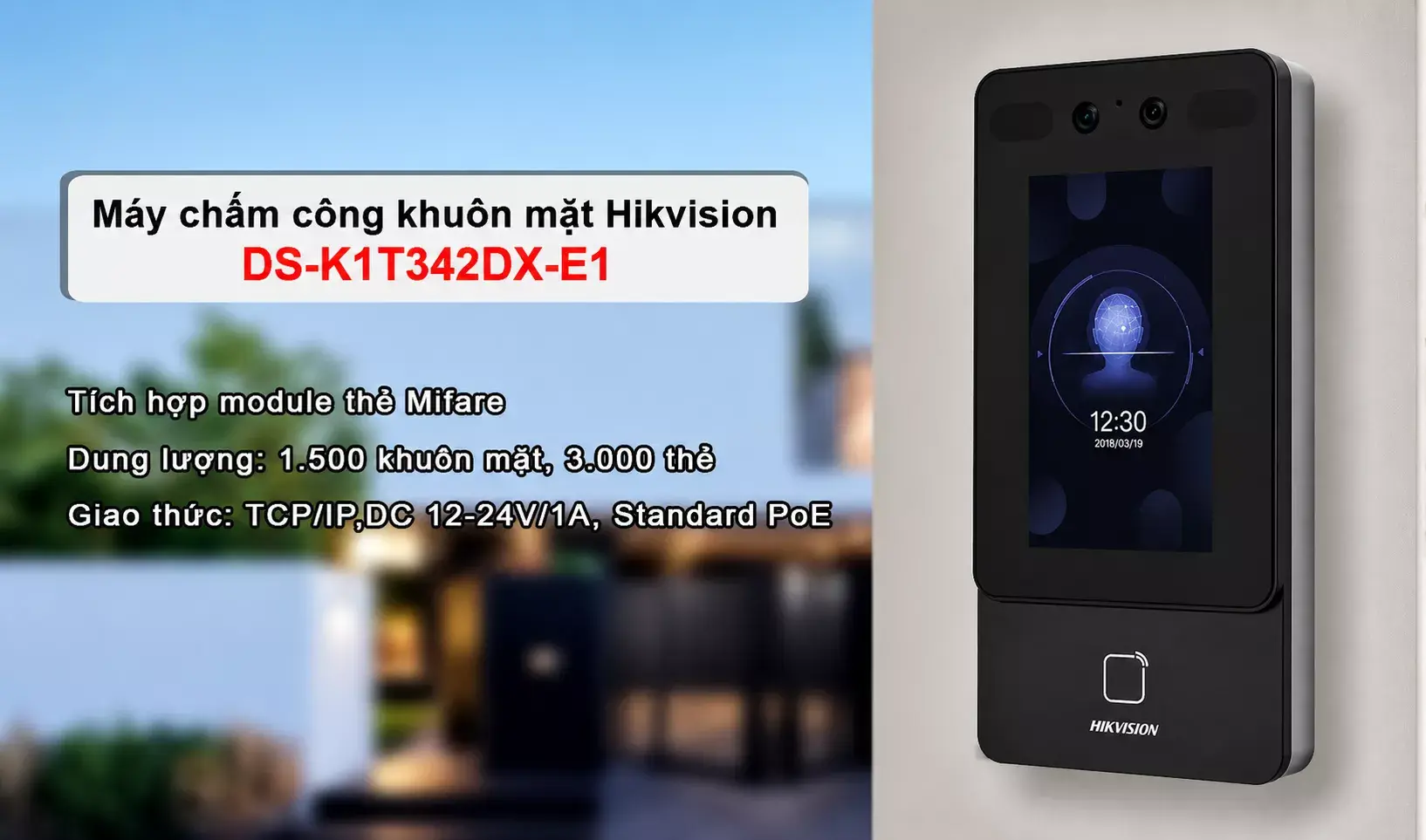 Máy chấm công khuôn mặt DS-K1T342DX-E1