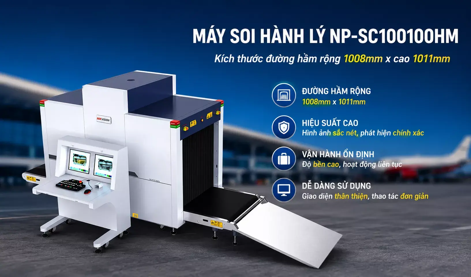 Máy soi hành lý X-ray Hikvision NP-SC100100HM Máy soi hành lý X-ray Hikvision NP-SC100100HM