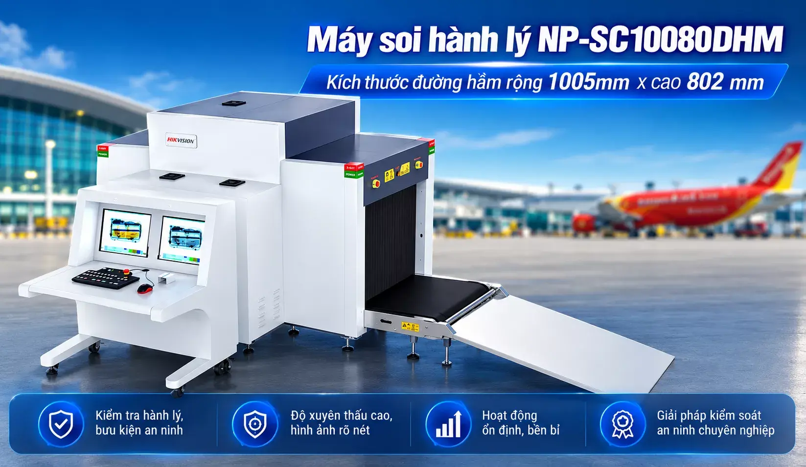 Máy soi hành lý X-ray Hikvision NP-SC10080DHM Máy soi hành lý X-ray Hikvision NP-SC10080DHM