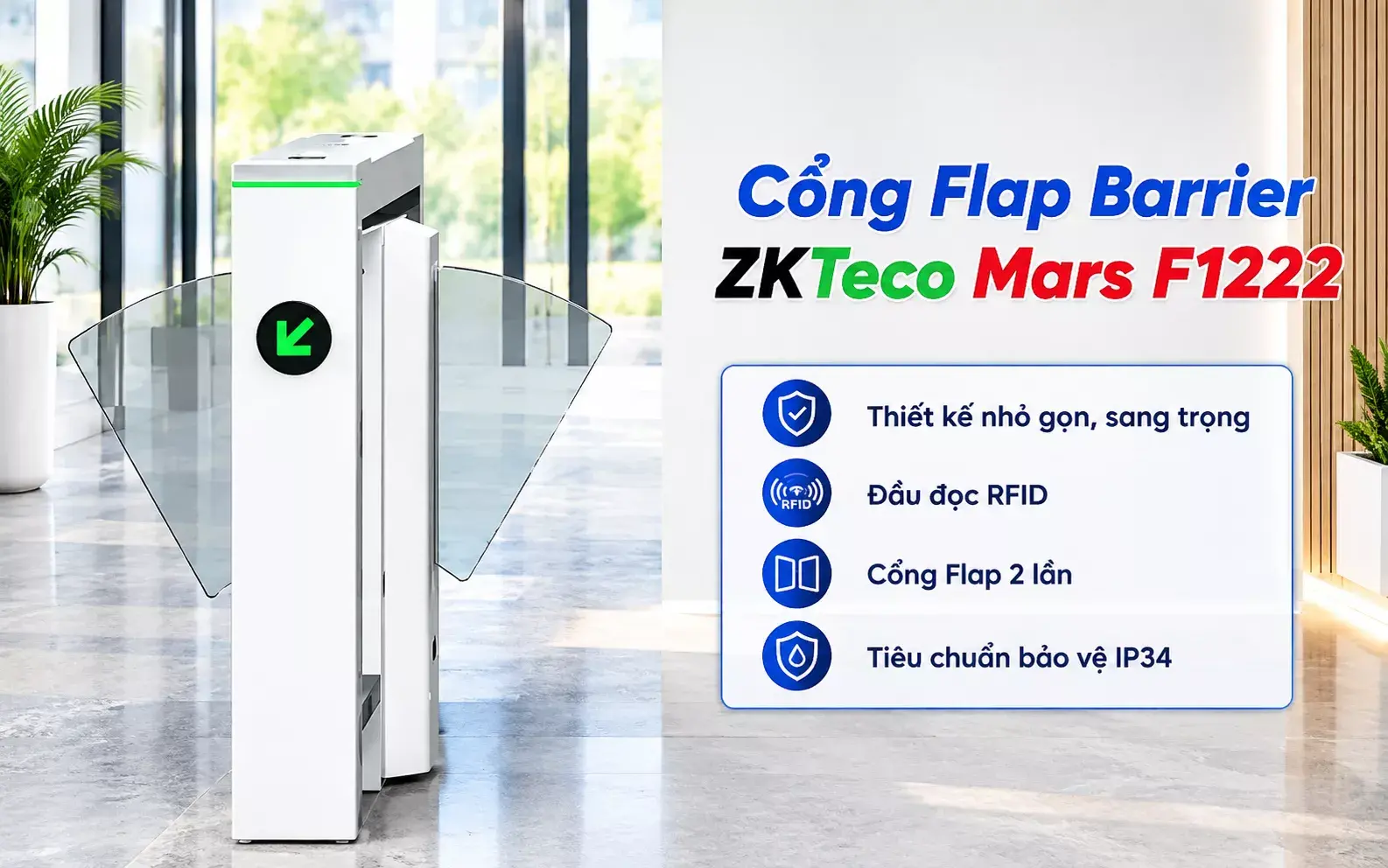 Tính năng của cổng Flap Barrier Mars-F1222