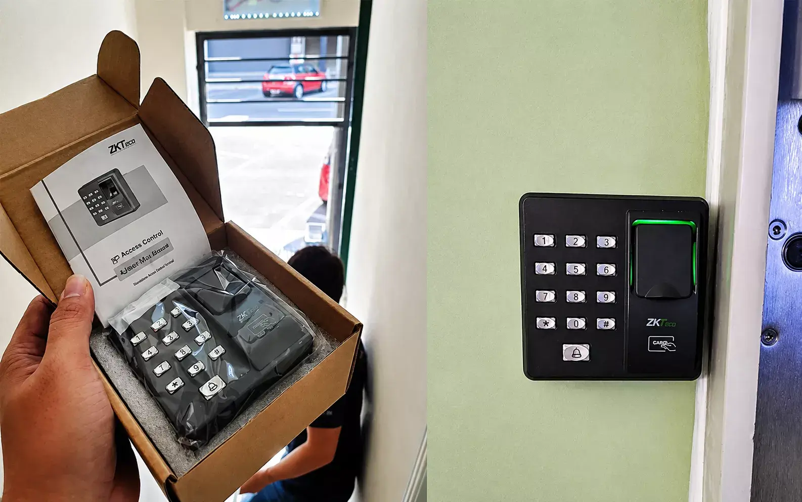 Hình ảnh thực tế máy chấm công vân tay kết hợp thẻ ZKTeco X7 Hình ảnh thực tế máy chấm công vân tay kết hợp thẻ ZKTeco X7