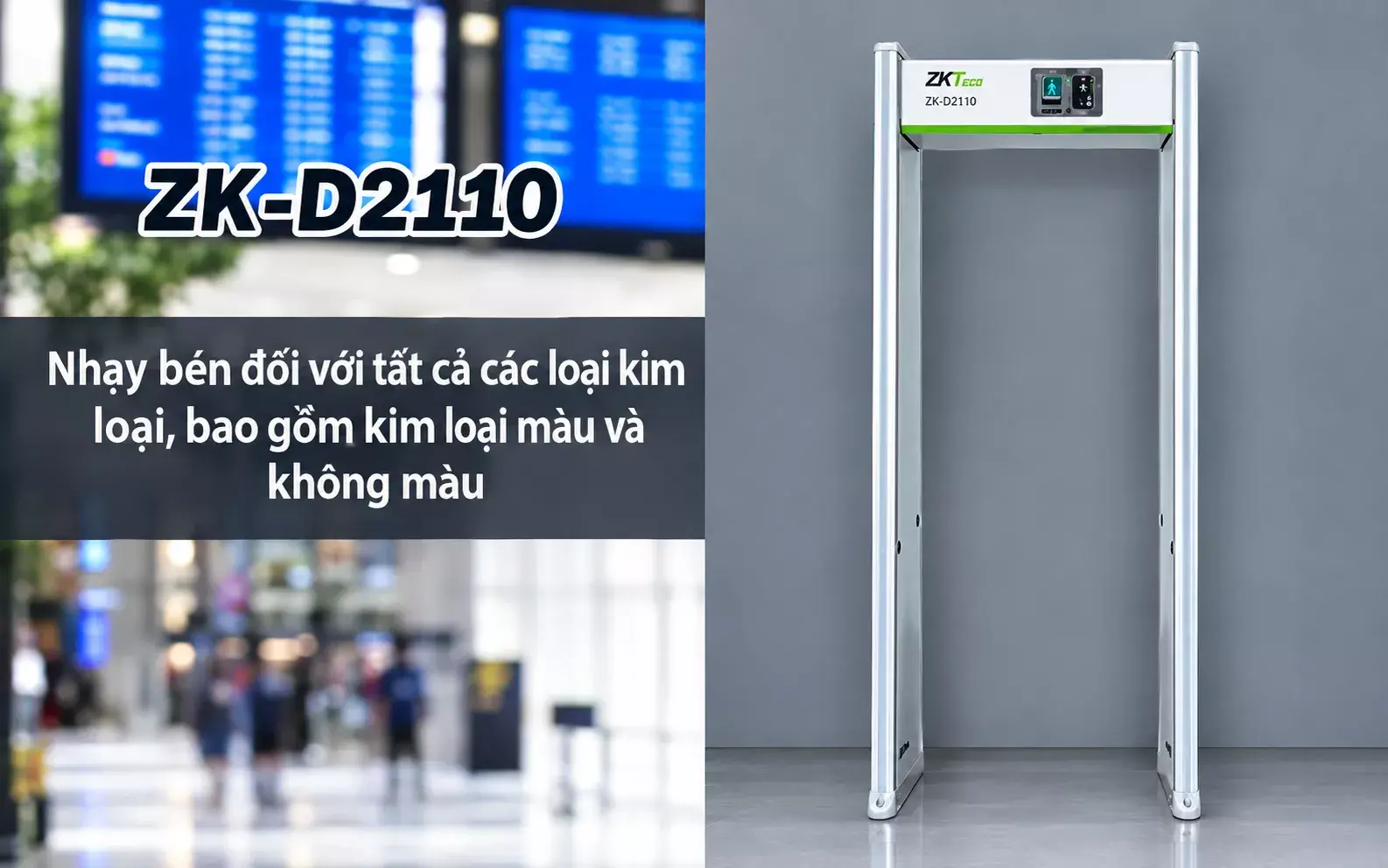 Cổng dò kim loại đa vùng ZKTeco ZK-D2110