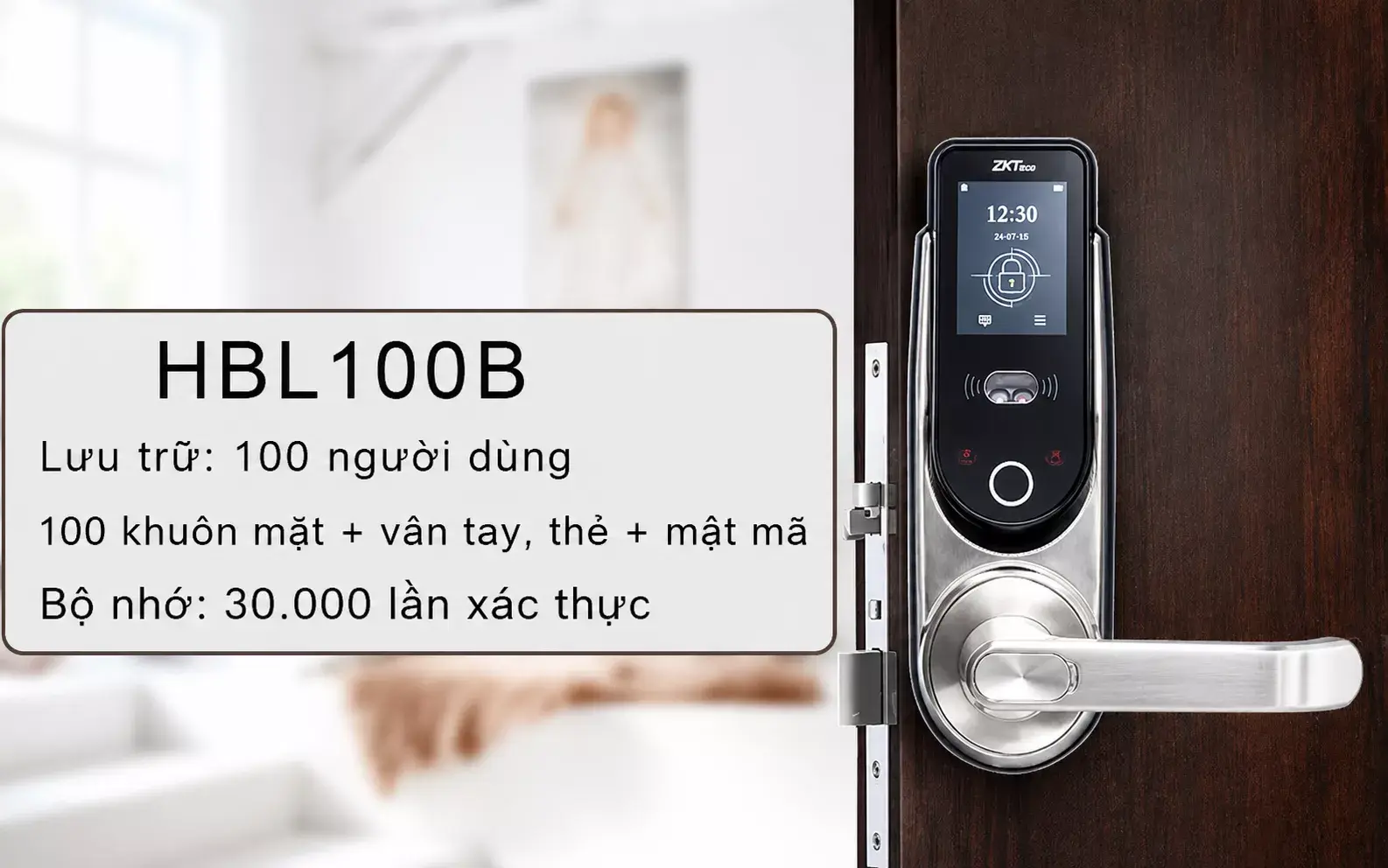 Khóa cửa nhận diện khuôn mặt HBL100B có bộ nhớ lưu trữ lớn