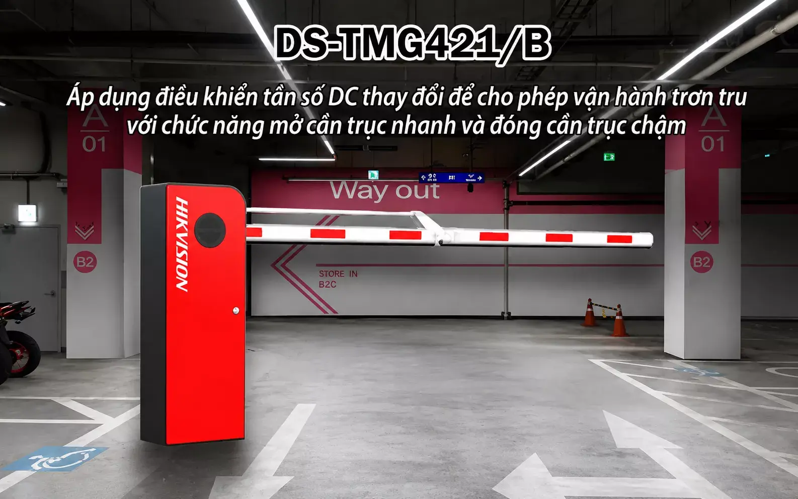 Barrier tự động cần gập Hikvision DS-TMG421/B
