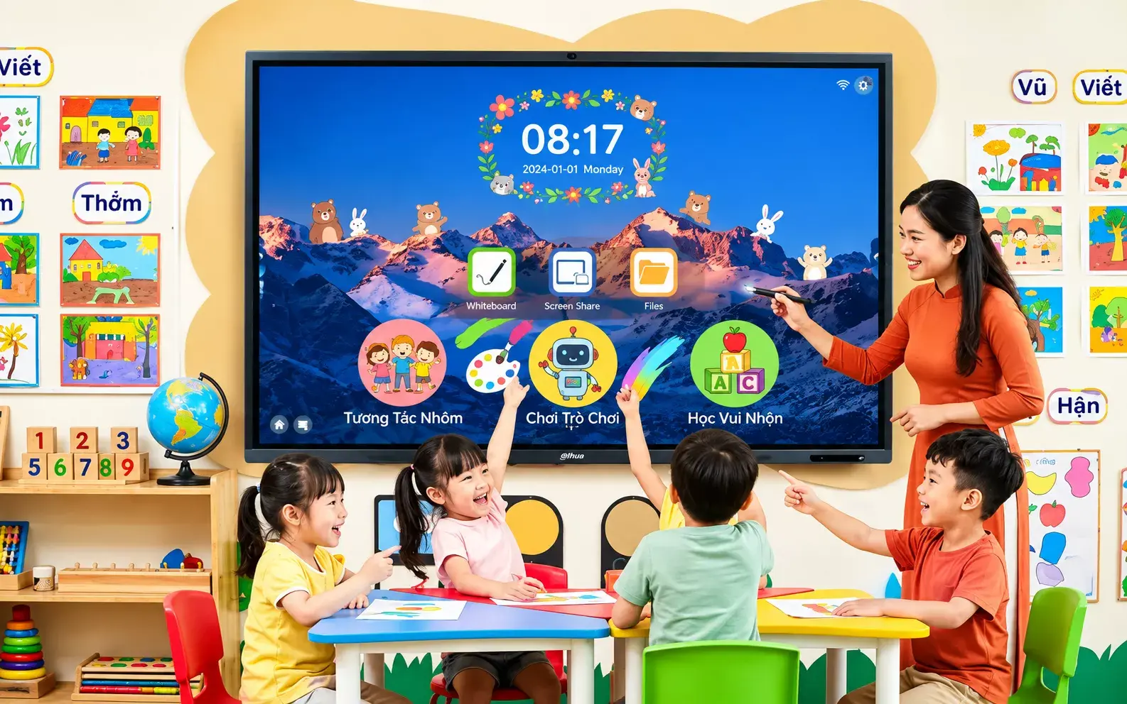 Màn hình tương tác thông minh 98 inch ZKTeco SC02-I398A chính hãng được phân phối bởi STech