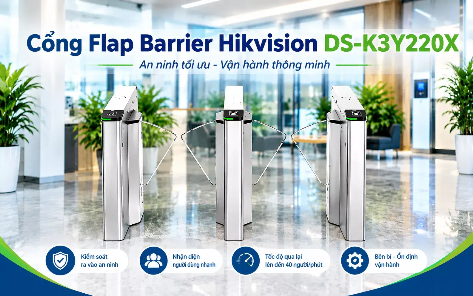 Cổng Flap Barrier Hikvision DS-K3Y220X Cổng Flap Barrier Hikvision DS-K3Y220X