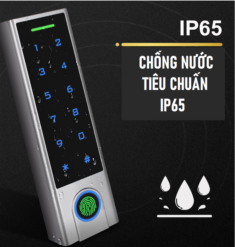 Khóa cổng vân tay, mã số, thẻ từ không dây chốt ngang6