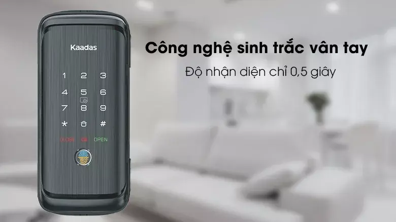 Khóa cửa kính vân tay Kaadas R8-5GL