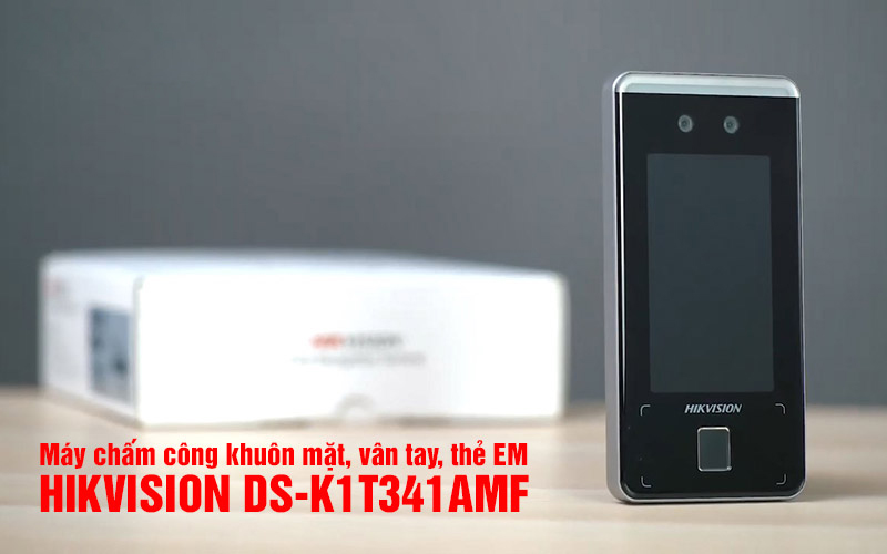 Máy chấm công khuôn mặt, vân tay, thẻ EM HIKVISION DS-K1T341AMF2