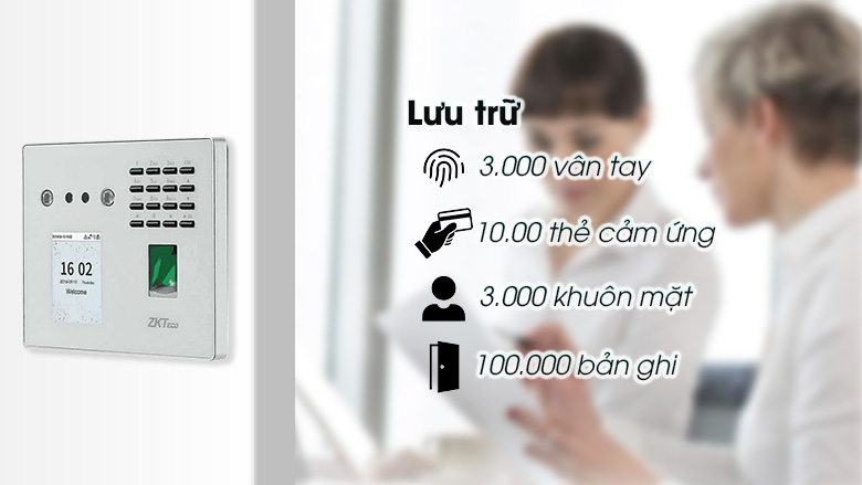 Máy Chấm Công Vân Tay - Nhận Diện Khuôn Mặt ZKTeco MB40-VL8