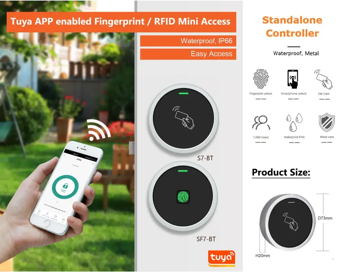 Đầu đọc thẻ từ vân tay SF7-BT ( APP Tuya)
