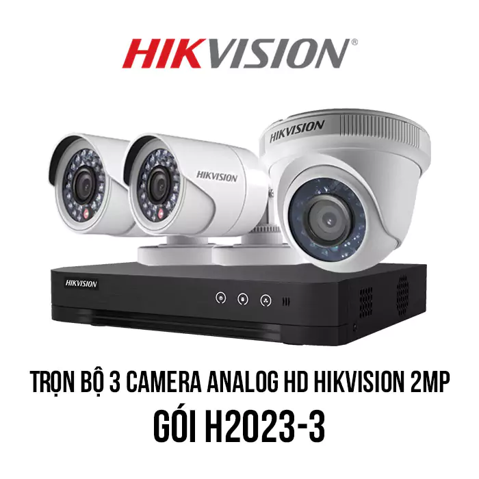 Trọn bộ 3 camera Analog HD HIKVISION 2MP giá rẻ [H2023-3]-1