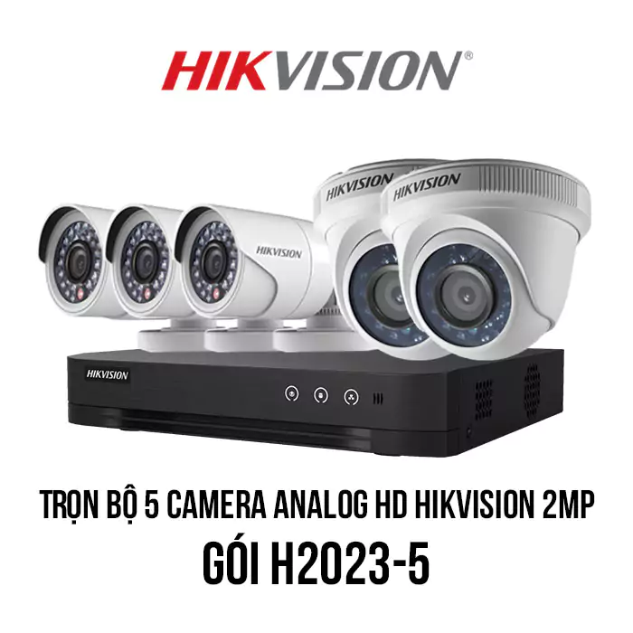 Trọn bộ 5 camera Analog HD HIKVISION 2MP giá rẻ [H2023-5]-1