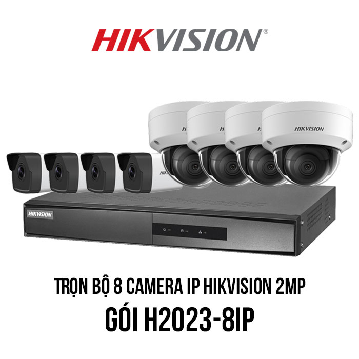 Trọn bộ 8 camera IP Hikvision 2MP giá rẻ [H2023-8IP]