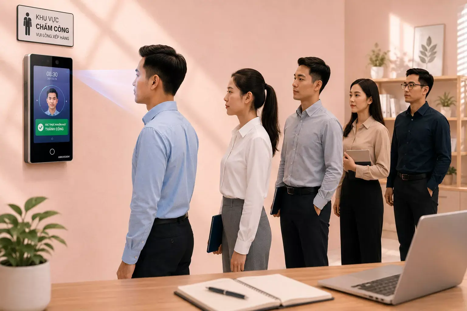 Máy chấm công AI nhận diện khuôn mặt Hikvision DS-K1T673TDX-E1 xác thực nhanh chóng, an toàn bảo mật Máy chấm công AI nhận diện khuôn mặt Hikvision DS-K1T673TDX-E1 xác thực nhanh chóng, an toàn bảo mật